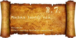 Machka Teofánia névjegykártya